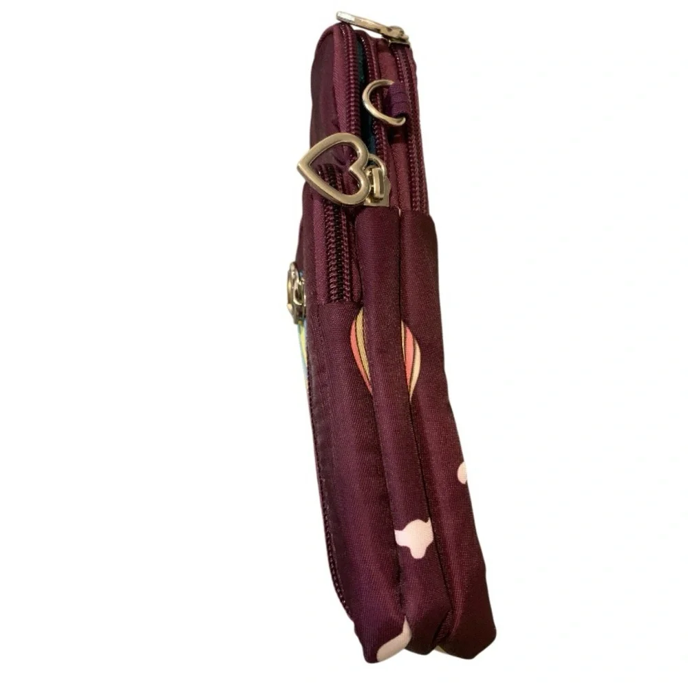 Cell Phone Bag Burgundy Hot Air Balloon Crossbody Halter Wrist Armband Bag 4 Sec